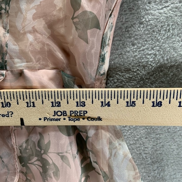 Maniju Floral Dress Women's Medium Blush Sheer Corset Slit Maxi Cottage Whimsy - Picture 13 of 13